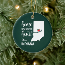 Het thuis van Indiana is waar het hart ligt Keramisch Ornament