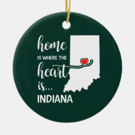 Het thuis van Indiana is waar het hart ligt Keramisch Ornament