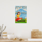 Het Thun-meer, Zwitserland, Reisposter Poster (Keuken)