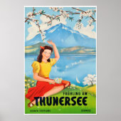Het Thun-meer, Zwitserland, Reisposter Poster (Voorkant)