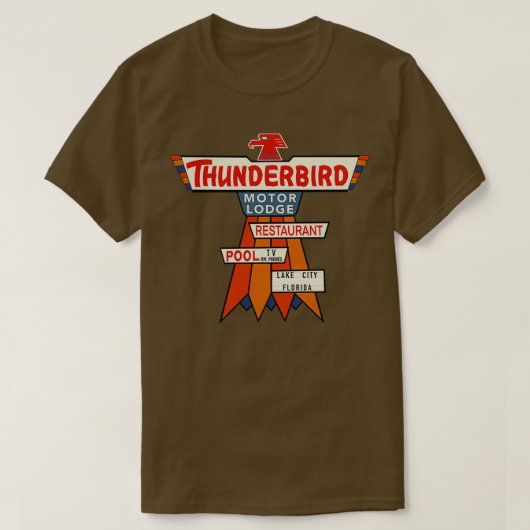 Het Thunderbird Motel-teken T-shirt (Design voorkant)