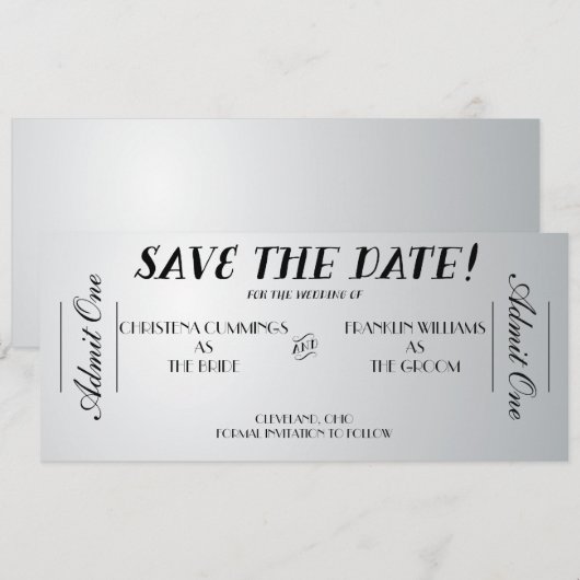 Het Ticket van de film sparen de Aankondiging van  (Voorkant / Achterkant)