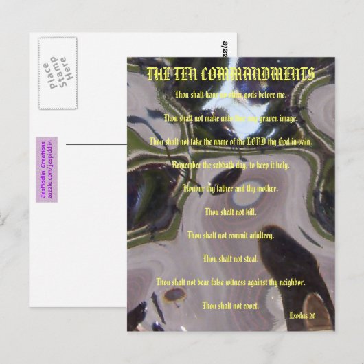 Het Tien Geboden Bruin Glass Briefkaart (Voorkant / Achterkant)