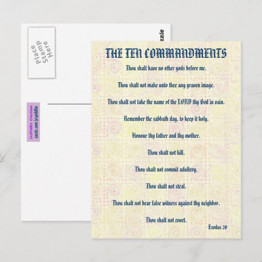 Het Tien Geboden Gele Twists Briefkaart (Voorkant / Achterkant)