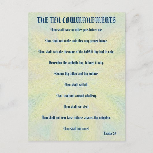 Het Tien Geboden Pastel Floral Briefkaart (Voorkant)