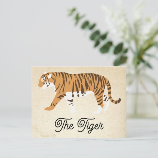 Het Tiger Color Block Feestdagenkaart (Staand voorkant)