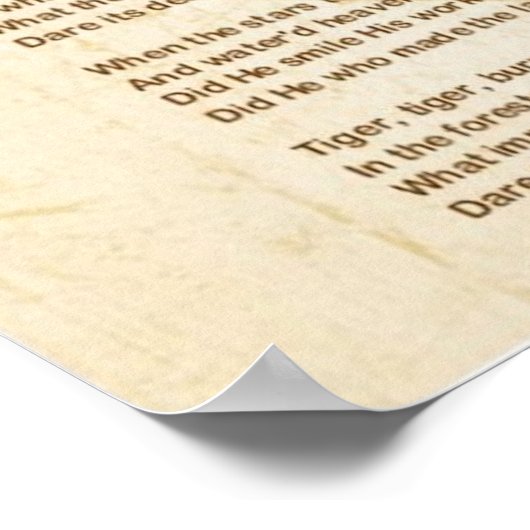 HET TIGER-gedicht van William Blake Poster (Hoek)