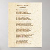 HET TIGER-gedicht van William Blake Poster (Voorkant)