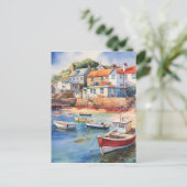 Het tij is in de haven briefkaart (Staand voorkant)