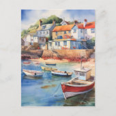 Het tij is in de haven briefkaart (Voorkant)