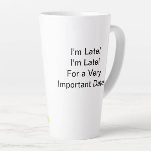 Het tijdmanagementplan van White Rabbit Latte Mok (Rechterhoek)