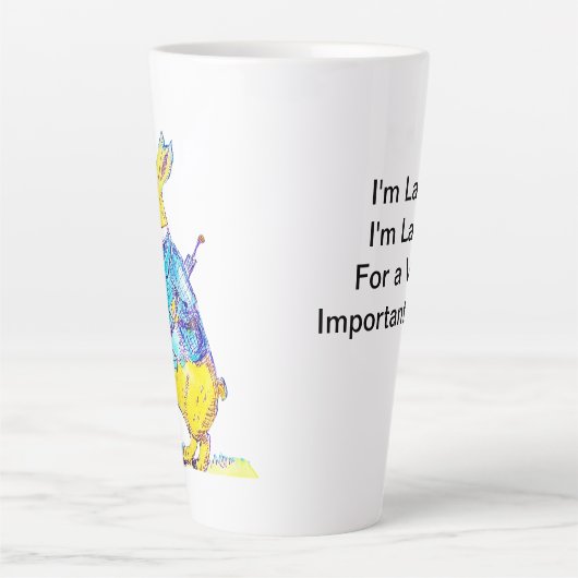 Het tijdmanagementplan van White Rabbit Latte Mok (Voorkant)