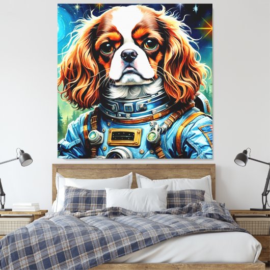 Het tijdperk van de Steel-Cavalier King Charles Sp Canvas Afdruk (Insitu (Slaapkamer))