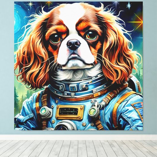 Het tijdperk van de Steel-Cavalier King Charles Sp Canvas Afdruk (Insitu (Houten vloer))