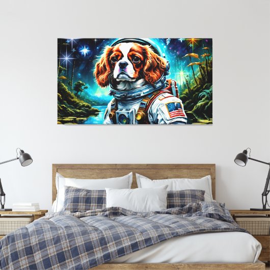Het tijdperk van de Steel-Cavalier King Charles Sp Canvas Afdruk (Insitu (Slaapkamer))