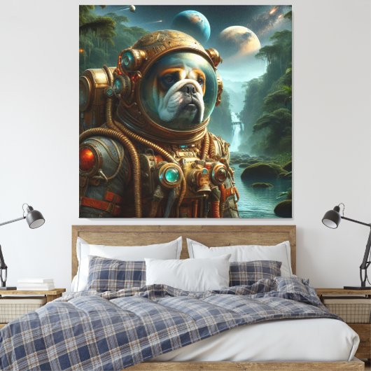 HET TIJDPERK VAN STEEL-BULL DOG CANVAS AFDRUK (Insitu (Slaapkamer))