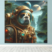 HET TIJDPERK VAN STEEL-BULL DOG CANVAS AFDRUK (Insitu (Houten vloer))