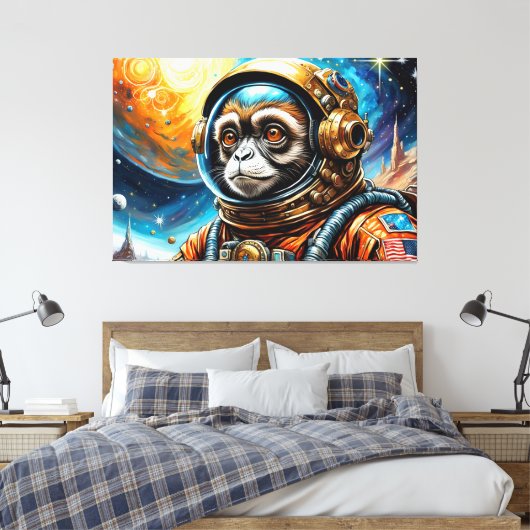 HET TIJDPERK VAN STEEL-TAMARIN MONKEY CANVAS AFDRUK (Insitu (Slaapkamer))