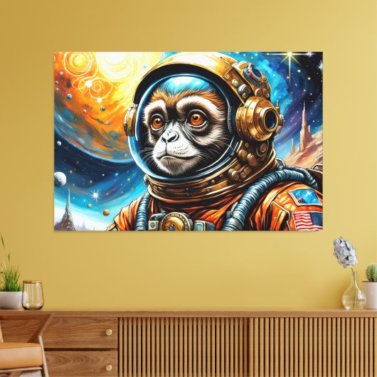 HET TIJDPERK VAN STEEL-TAMARIN MONKEY CANVAS AFDRUK (Insitu (Woonkamer))