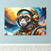 HET TIJDPERK VAN STEEL-TAMARIN MONKEY CANVAS AFDRUK (Insitu (Houten vloer))