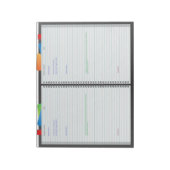 Het tijdschrift van de leraar om online studenten  notitieblok (Linkerzijde)