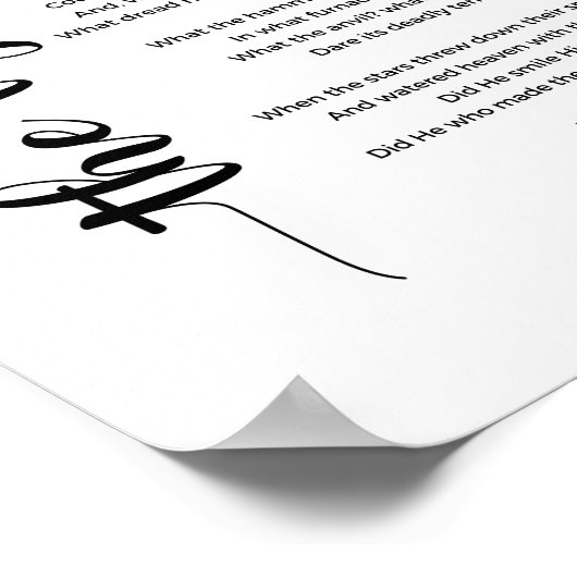 Het tijgergedicht van William Blake Poster (Hoek)