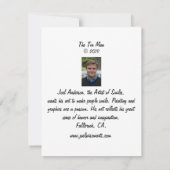 Het tinnen Man - 4,25 inch x 5,5 inch Bedankkaart (Achterkant)