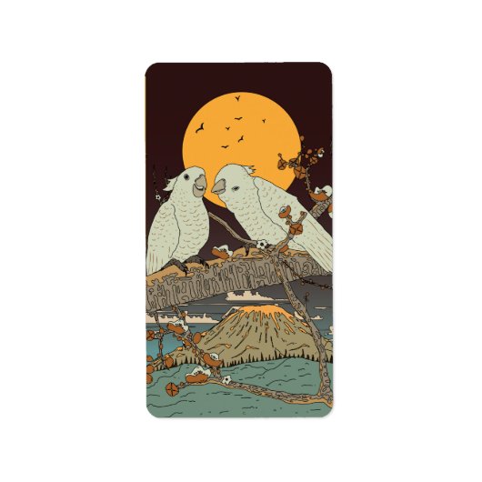 Het tjilpen van kleine vogels etiket (Voorkant)
