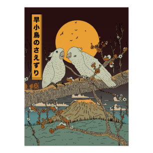 Het tjilpen van kleine vogels perfect poster