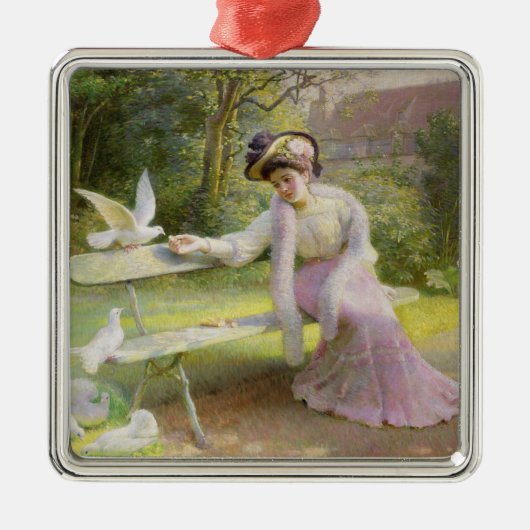 Het toedienen van de doven metalen ornament (Voorkant)