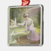 Het toedienen van de doven metalen ornament (Links)