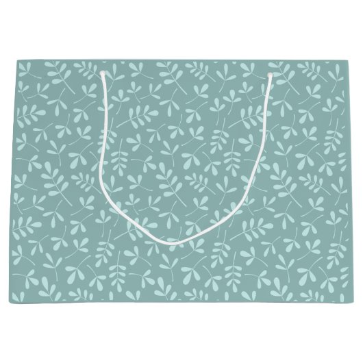 Het toegewezen Licht op Midden Blauwgroen Bladeren Groot Cadeauzakje (Voorkant)