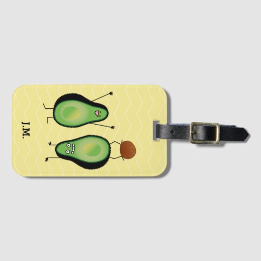 Het toejuichen van de avocado grappige handstand bagagelabel (Voorkant (horizontaal))