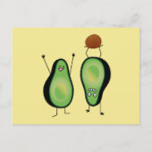 Het toejuichen van de avocado grappige handstand briefkaart (Voorkant)