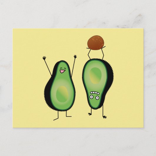 Het toejuichen van de avocado grappige handstand briefkaart (Voorkant)