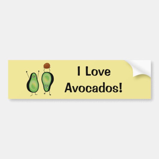 Het toejuichen van de avocado grappige handstand bumpersticker (Voorkant)