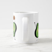 Het toejuichen van de avocado grappige handstand grote koffiekop (Achterkant)