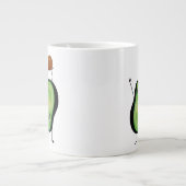 Het toejuichen van de avocado grappige handstand grote koffiekop (Voorkant)
