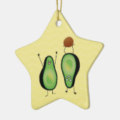 Het toejuichen van de avocado grappige handstand keramisch ornament (Links)