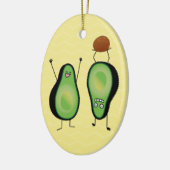 Het toejuichen van de avocado grappige handstand keramisch ornament (Links)