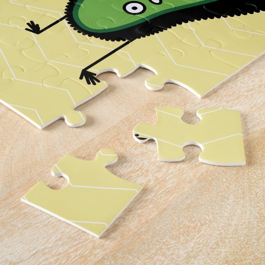 Het toejuichen van de avocado grappige handstand legpuzzel (Zijkant)