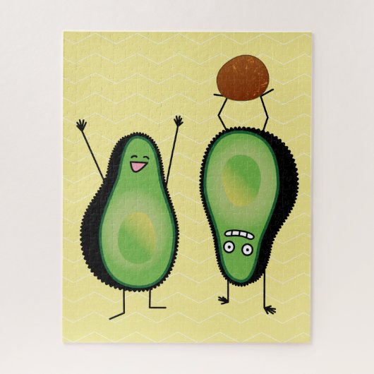 Het toejuichen van de avocado grappige handstand legpuzzel (Verticaal)