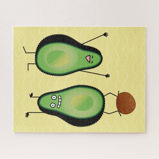 Het toejuichen van de avocado grappige handstand legpuzzel (Horizontaal)