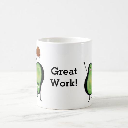 Het toejuichen van de avocado grappige handstand magische mok (Center)