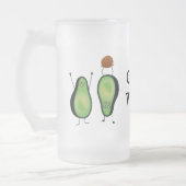Het toejuichen van de avocado grappige handstand matglas bierpul (Links)