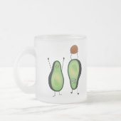 Het toejuichen van de avocado grappige handstand matglas koffiemok (Links)