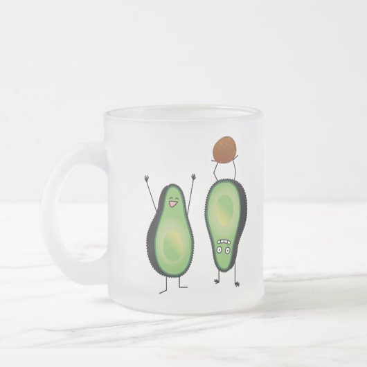 Het toejuichen van de avocado grappige handstand matglas koffiemok (Links)