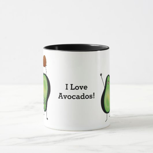 Het toejuichen van de avocado grappige handstand mok (Midden)