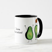 Het toejuichen van de avocado grappige handstand mok (Voorkant rechts)