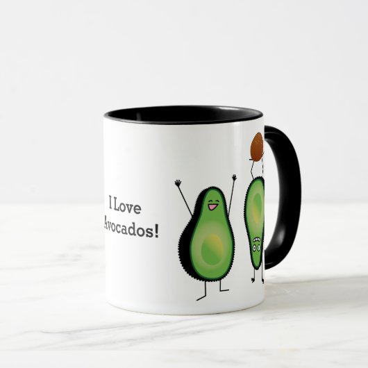 Het toejuichen van de avocado grappige handstand mok (Voorkant rechts)